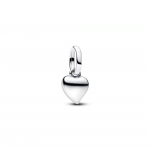 Asymmetric heart sterling silver mini dangle