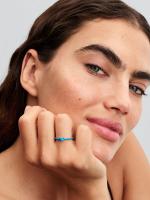 Heart sterling silver ring with imitation turquoise and turquoise enamel