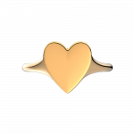 Engravable heart 14k gold-plated ring