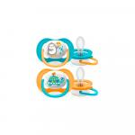 Пустышка Philips Avent Ultra Air для мальчиков пингвин и черепаха 6-18м 2 шт