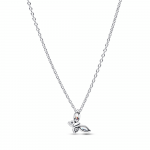 Butterfly sterling silver collier with clear cubic zirconia