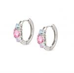 COLOR WAVE earrings in 925 sterling silver and cubic zirconia (MIXED)