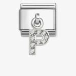 Composable Classic CHARMS LETTERS CZ steel and 925 sterling silver (16_P)