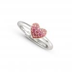 CRYSALIS ring in 925 sterling silver BI-TONE fin, and cz (004_Heart)