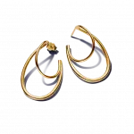 Organically shaped 14k gold-plated hoop earrings