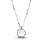 Колье из стерлингового серебра с белым пресноводным культивированным жемчугом и прозрачным кубическим цирконием