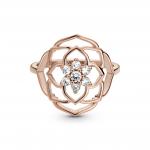 Кольцо PANDORA Rose с цветком розы и прозрачным кубическим цирконием