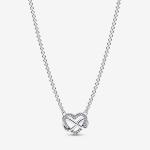 Серебряное колье Infinity Heart с прозрачными фианитами