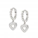 LOVECLOUD earrings in 925 sterling silver and CIRCLE cz (009_Silver Heart)
