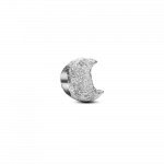 Textured moon sterling silver mini charm