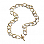 Organically shaped link 14k gold-plated necklace