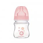 Бутылочка Canpol Easy Start антиколиковая с широким горлышком розовые цветы 0м+ 120 мл