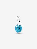 Heart sterling silver mini dangle with imitation turquoise and turquoise enamel