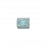 Composable Classic STONES in stainless steel with 925 sterling silver setting and detail (01_AQUAMARINE)
