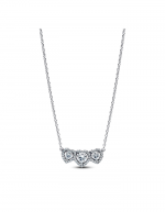 Triple heart sterling silver collier with clear cubic zirconia