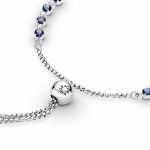 Браслет из стерлингового серебра с родиевым покрытием, кристаллом лунно-голубого цвета и прозрачным кубическим цирконием