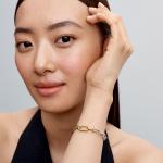 Sterling silver and 14k gold-plated link bracelet