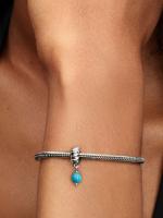 Sterling silver dangle with imitation turquoise
