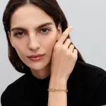 Textured 14k gold-plated link bracelet with 2 openable links
