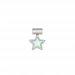 SEIMIA ed, CANDY SYMBOLS in diamond-cut 925 sterling silver and enamel (013_Turquoise star)
