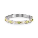 EXTENSION bracelet (S) in stainless steel with 18k gold and 10 stones (PERIDOT)0
