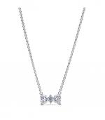 Bow sterling silver collier with clear cubic zirconia