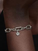 Shell sterling silver mini dangle with clear cubic zirconia