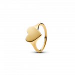 Engravable heart 14k gold-plated ring