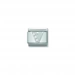 Composable Classic ALPHABETH stainless steel  Cub  zirc and 925 sterling silver (22_V)