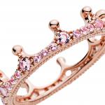 Кольцо Цветочная корона из сплава, покрытого розовым золотом 14К