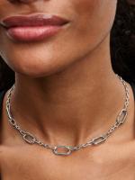 Sterling silver small-link necklace with five openable links