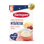 Каша Semper молочная мультизлак банан малина йогурт 6м+ 180 гр