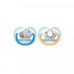 Пустышка Philips Avent Ultra Air Animals с футляром для стерилизации 0-6м 2 шт