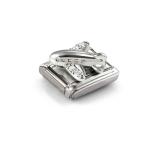 Composable CL OXIDIZED SYMBOLS in steel and Cubic zirconia and silver 925 (19_White Airplane)