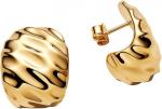 Rippled 14k gold-plated hoop earrings and silicone