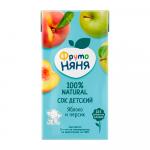 Сок ФрутоНяня из яблок и персиков неосветленный 5м+ 500 мл