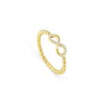 LOVECLOUD ring in 925 sterling silver and cz (005_Infinity Yellow Gold-004_Size 11)