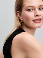 Twisted 14k gold-plated hoop earrings