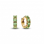 14k gold-plated hoop earrings with mint green crystal