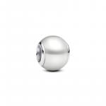 Sterling silver charm with white lacquered artificial pearl