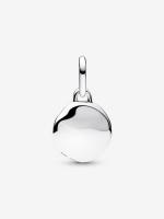 Engravable sterling silver mini medallion with clear cubic zirconia
