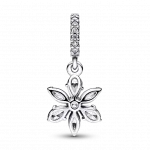 Herbarium cluster sterling silver dangle with clear cubic zirconia