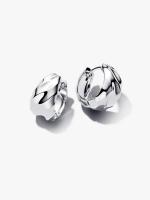 Rippled sterling silver hoop earrings