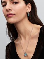 Heart sterling silver mini dangle with imitation turquoise and turquoise enamel