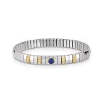 EXTENSION N.Y bracelet (S) in stainless steel with 18k gold, Cubic Zirconia and stones (LAPIS LAZULI)