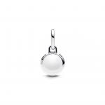Engravable evil eye sterling silver mini dangle with Murano glass