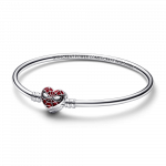 Браслет из стерлингового серебра Marvel Spider-Man с черной и прозрачной красной эмалью