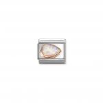 Composable Classic FACETED STONES DROP RIGHT in steel and 375 gold (38_PINK OPAL)