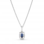 Sterling silver collier with princess blue crystal and clear cubic zirconia