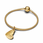 Engravable butterfly wing 14k gold-plated pendant